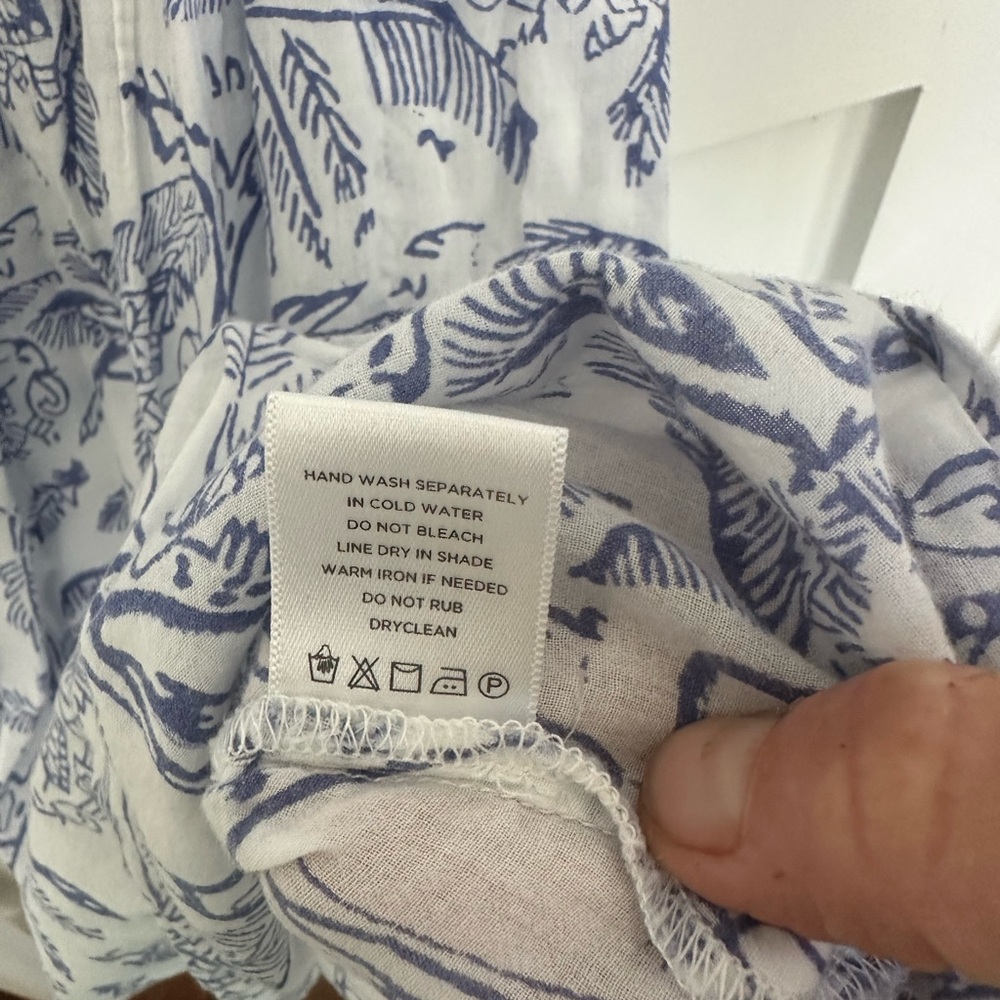 Roberta Roller Rabbit Blue and White Patterned Top - Picture 7 of 7